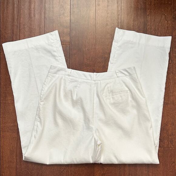 Coldwater Creek Women’s White Linen Blend Wide Leg Pants, Size 12 - Picture 2 of 13